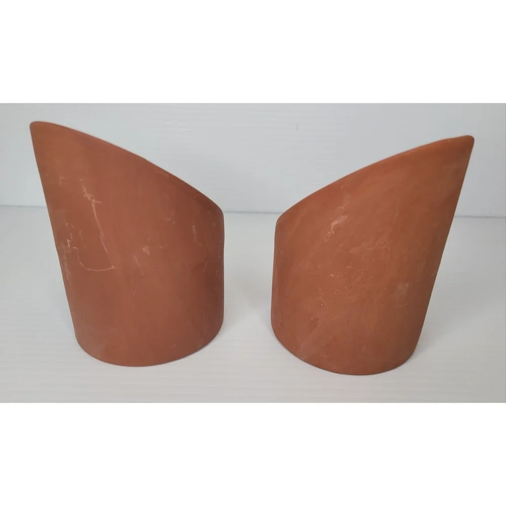 2 Boston Warehouse Terracotta Oval Candle Pot City Light Style Outdoor Decor VTG